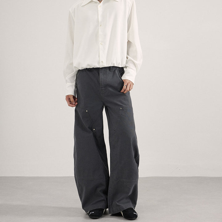 Men's Ultra Wide Workwear Palazzo Pants made of durable cotton twill with knee panels and tool loop Mune Fashion