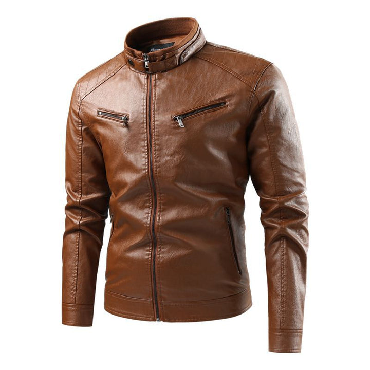 Men's Stylish Leather Jacket with Quilted Details Mune Fashion