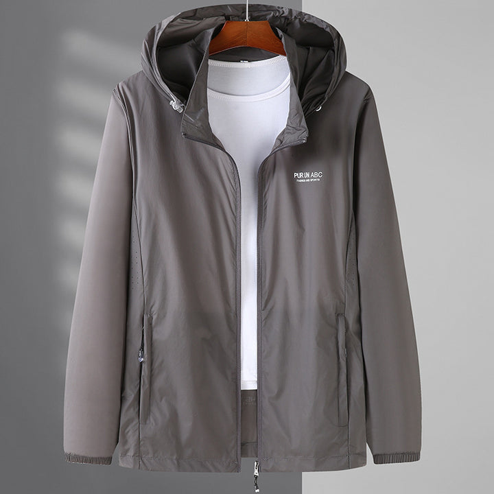 Men's Ultralight Packable Hooded Outdoor Jacket with Two-Way Zipper Mune Fashion