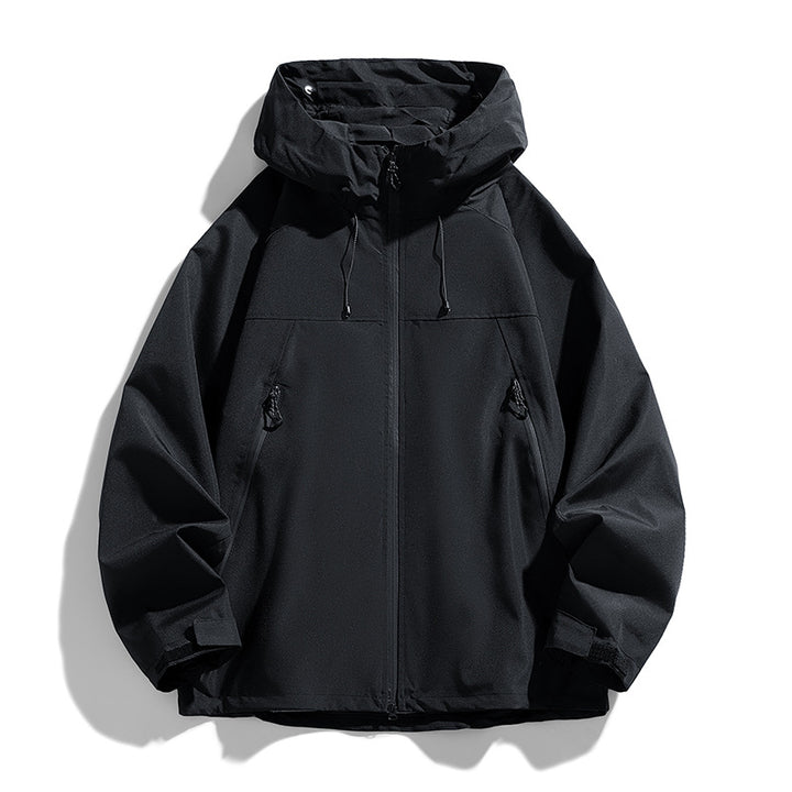 Men's Technical Hooded Utility Jacket with Contrast Panels and Water-Repellent Membrane Mune Fashion