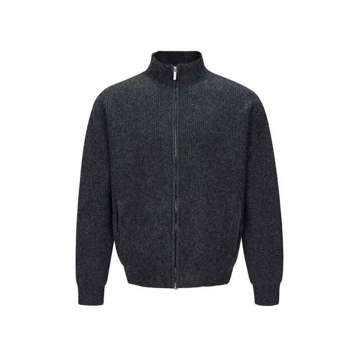 Unisex Short Ribbed Knit Zipper with High Stand Collar and Slim Fit Mune Fashion