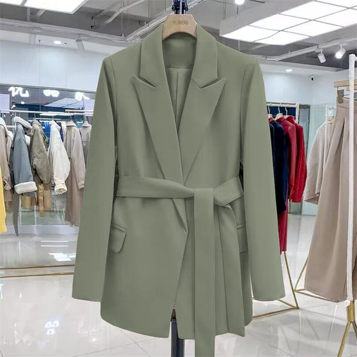 Women Elegant Wrap Blazer with Belt Mune Fashion