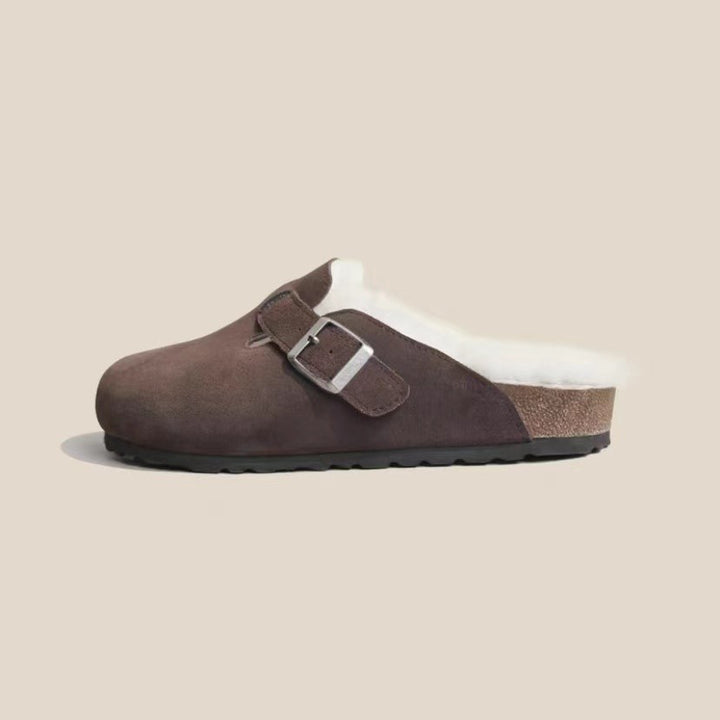 Women's -lined clog slipper with adjustable metal buckle and anatomical cork footbed Mune Fashion