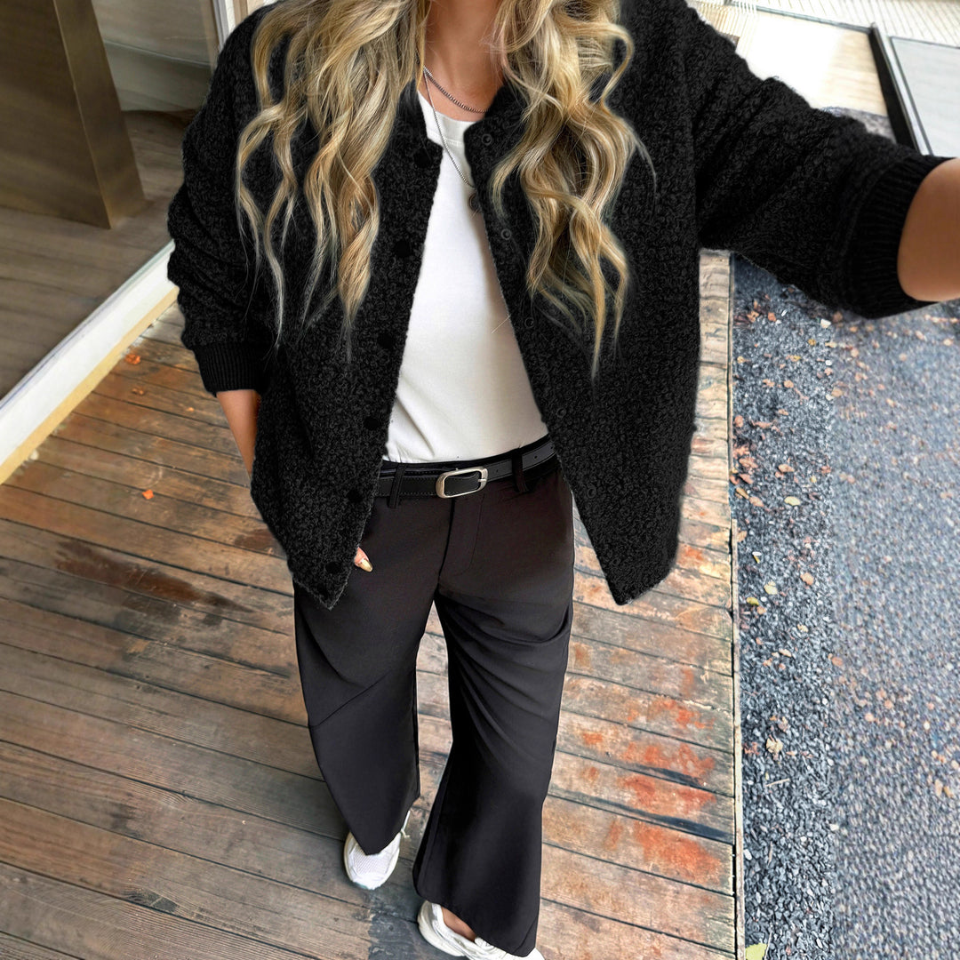 Women's short satin trench coat with double-breasted button placket, patch pockets, and buttoned sleeve cuffs Mune Fashion