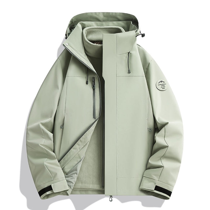 Men's Waterproof Softshell Jacket with Fleece Lining, Adjustable Hood & Zip Breast Pocket Mune Fashion