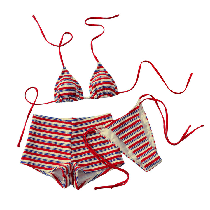 Ladies Beach Bikini Set with charming striped pattern Mune Fashion