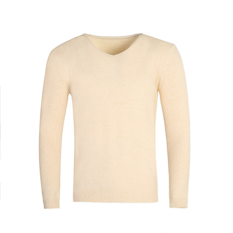 Men's fine V-neck sweater made of cotton-merino blend with a slim silhouette Mune Fashion