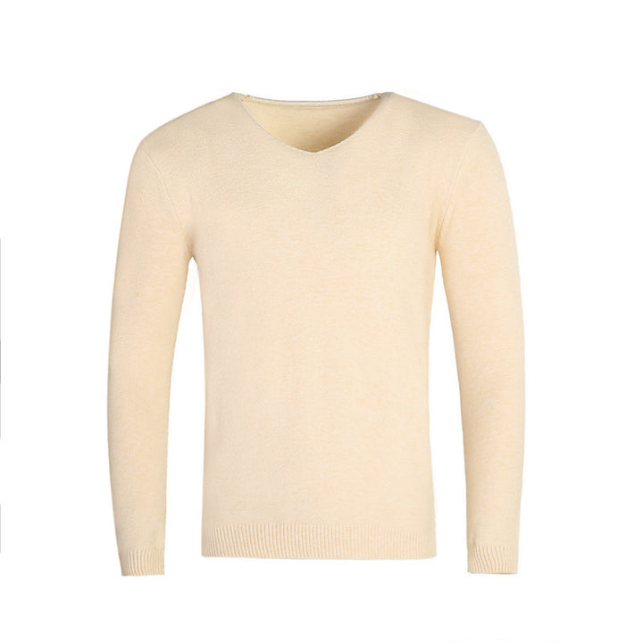 Men's fine V-neck sweater made of cotton-merino blend with a slim silhouette Mune Fashion
