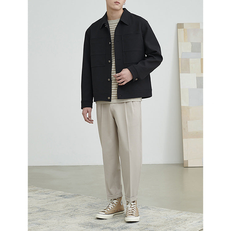 Men's Boxy Shirt Jacket with Large Patch Chest Pockets Mune Fashion