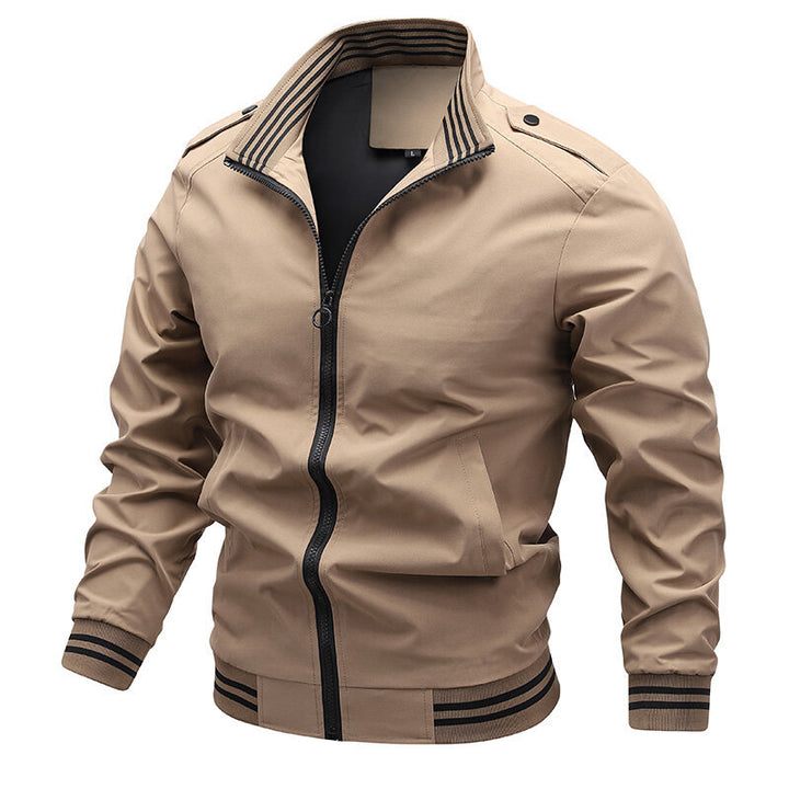 Men's Fashion Transitional Jacket with Contrasting Stripes Mune Fashion