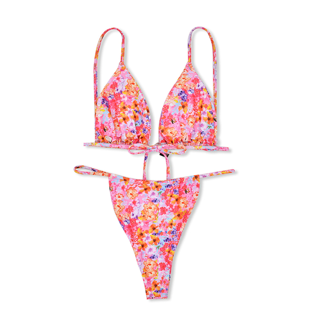 Women's Floral Print Triangle Bikini Mune Fashion