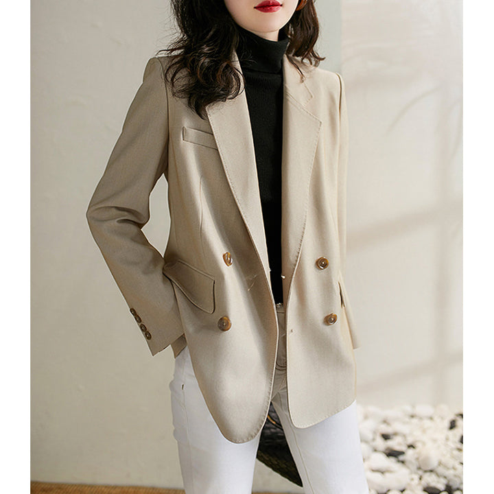 Women Casual Double Breasted Blazer Mune Fashion