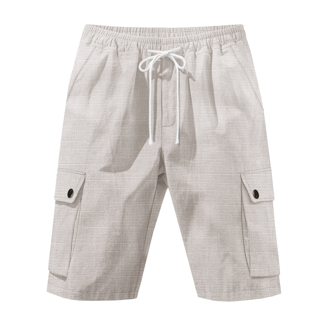 Men's casual cargo Bermuda shorts with elastic waistband and drawstring Mune Fashion