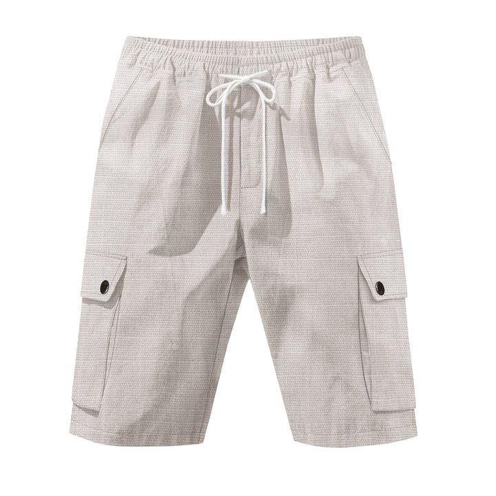 Men's casual cargo Bermuda shorts with elastic waistband and drawstring Mune Fashion
