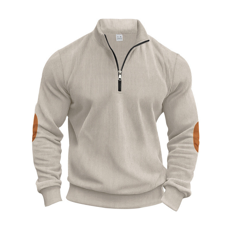 Men's sporty sweater with stand-up collar and zipper Mune Fashion