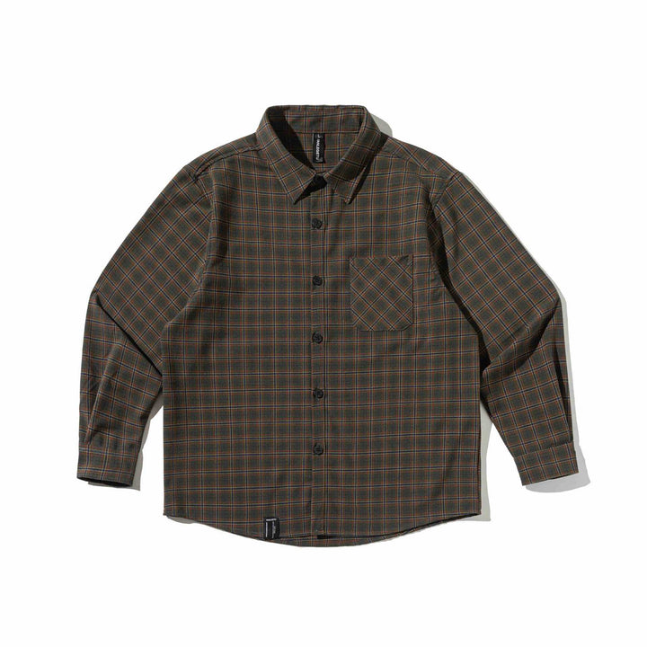 Men's checkered shirt jacket made of heavy twill with chest flap pocket and rounded hem Mune Fashion