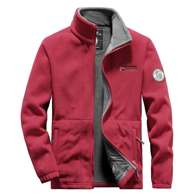 Men's nano high-quality microfleece outdoor jacket with stand-up collar, full-length zipper and insulating fleece inner lining Mune Fashion