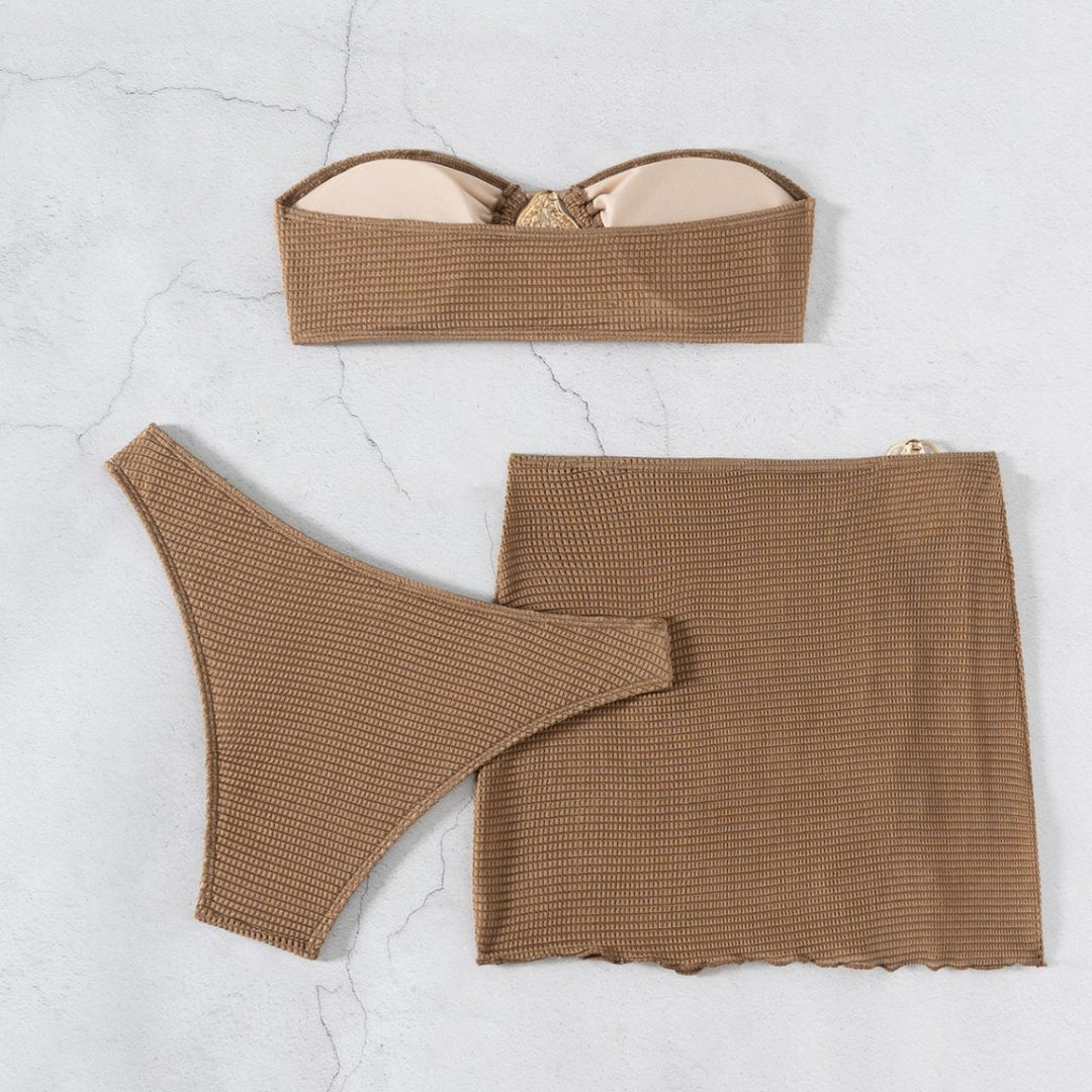 Ladies Bandeau Bikini Set with stylish pleat detail Mune Fashion