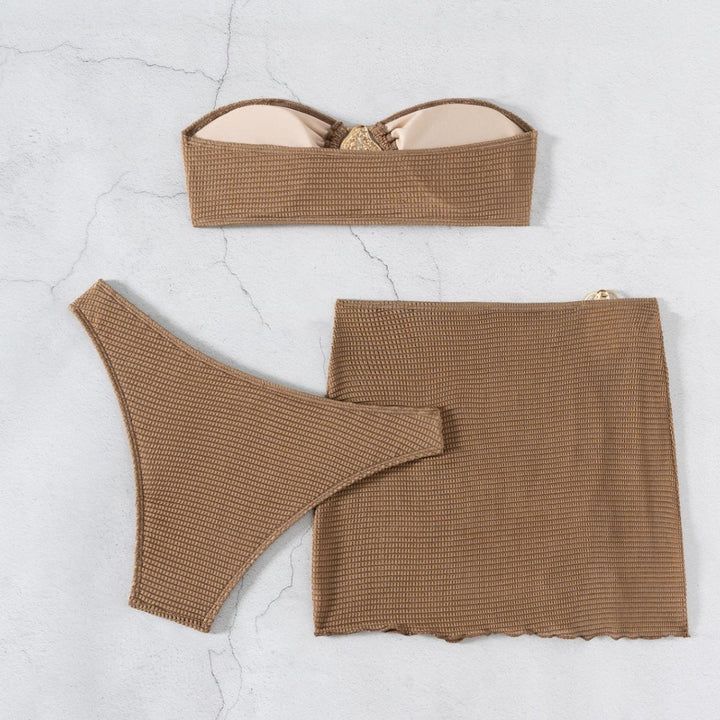 Ladies Bandeau Bikini Set with stylish pleat detail Mune Fashion