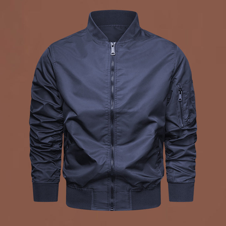 Men's urban nylon bomber with a slim silhouette, arm pocket, and wind-resistant outer shell Mune Fashion