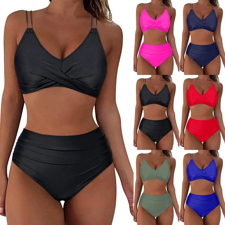 Women High-Cut Bikini Set with Elegant Wrap Design Mune Fashion