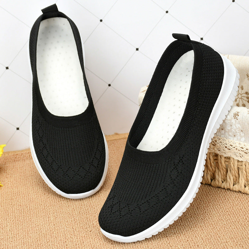 Women's seamless knit ballerina slip with sock-like shaft, elastic entry and cushioned lightweight sole Mune Fashion