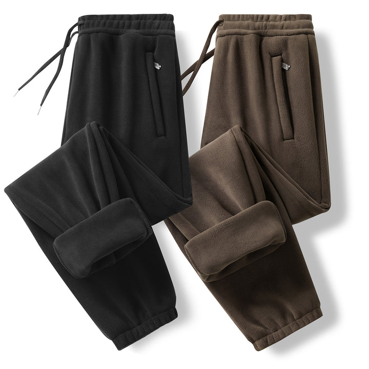 Men's Fleece Jogging Pants with Elastic Waistband, Drawstring and Ribbed Cuffs Mune Fashion