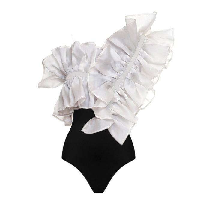 Women's One-Piece Swimsuit with Voluminous Ruffle Details Mune Fashion
