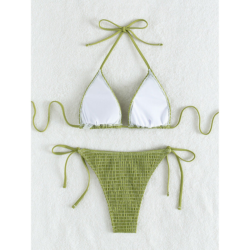 Women Triangle Bikini Set with sophisticated texture design Mune Fashion