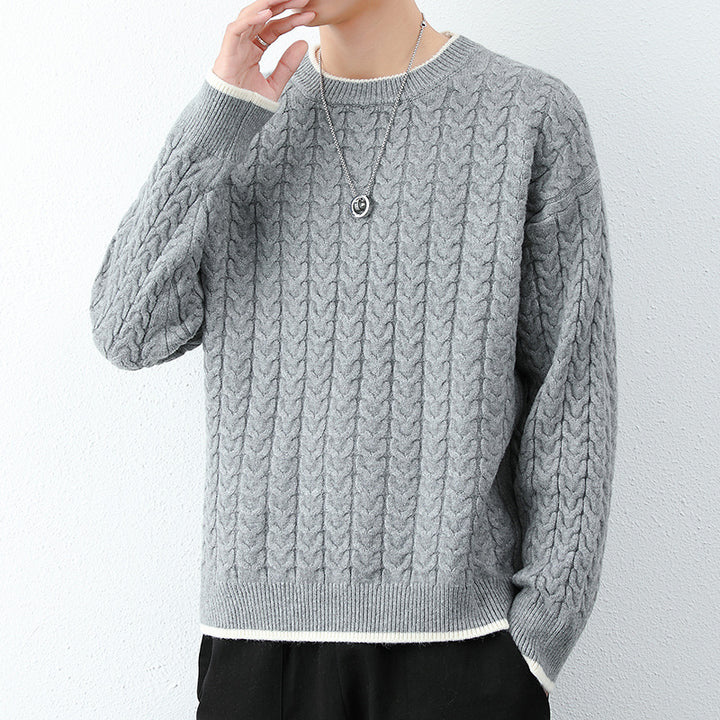 Men's chunky knit sweater with cable pattern Mune Fashion