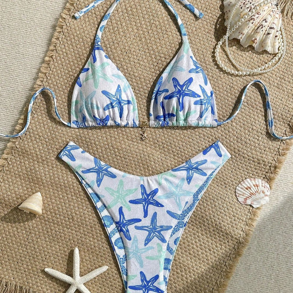 Women Triangle Bikini with Maritime Star Design Mune Fashion
