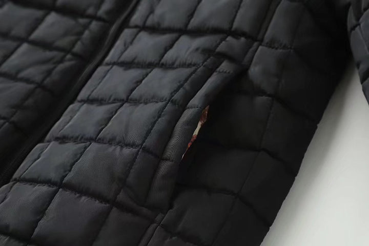 Women's quilted thermal hooded jacket with teddy fleece lining Mune Fashion