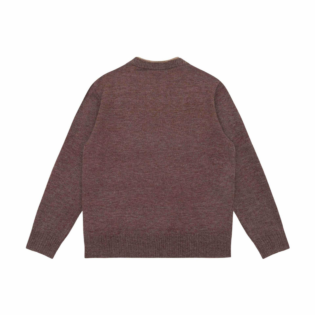 Unisex Chunky Knit Sweater with V-Notch Neckline and Contrasting Inner Trim Mune Fashion
