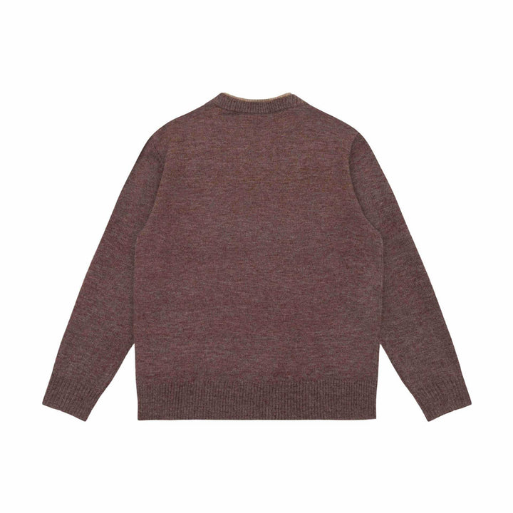 Unisex Chunky Knit Sweater with V-Notch Neckline and Contrasting Inner Trim Mune Fashion