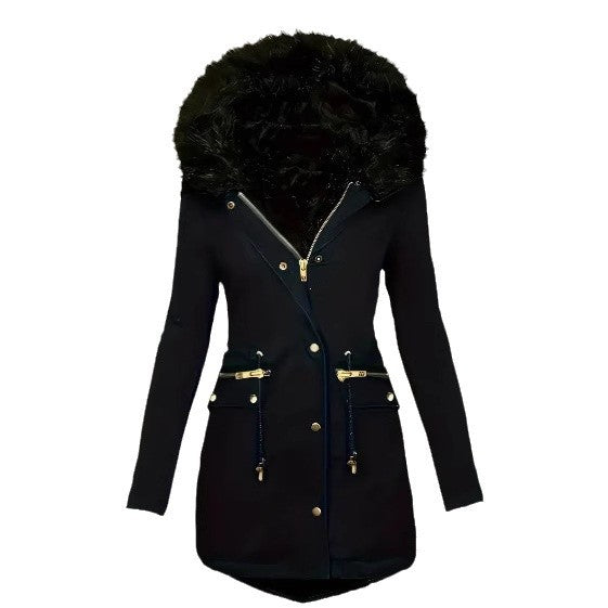 Women’s Winter Parka with Detachable Fur Collar Mune
