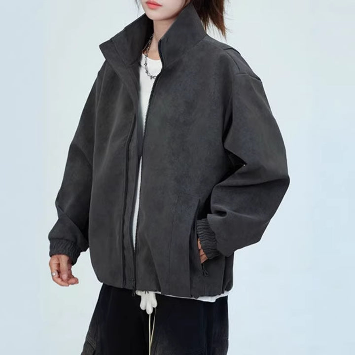 Women Oversized Faux Leather Jacket Mune Fashion