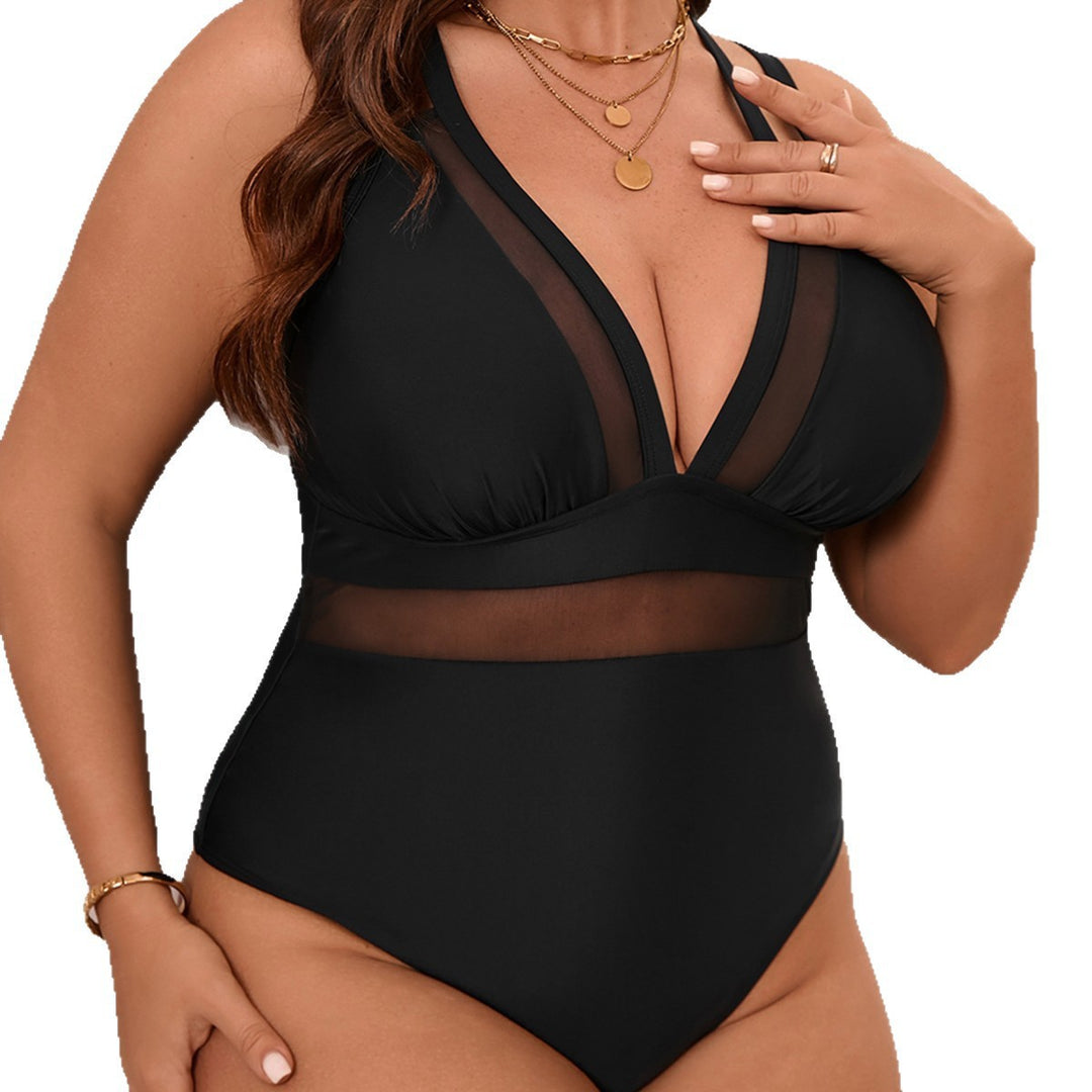 Women's One-Piece Swimsuit with Transparent Mesh Inserts Mune Fashion