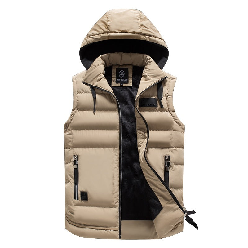 Men's hooded quilted vest with teddy lining, water-repellent shell & zippered pockets Mune Fashion