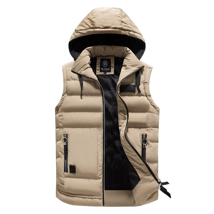 Men's hooded quilted vest with teddy lining, water-repellent shell & zippered pockets Mune Fashion