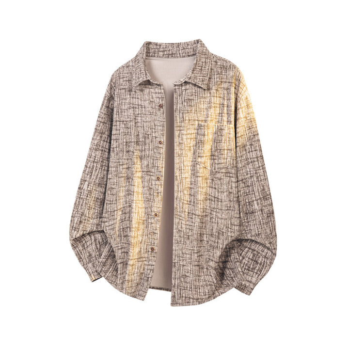 Men's Casual Long Sleeve Shirt Jacket Mune Fashion