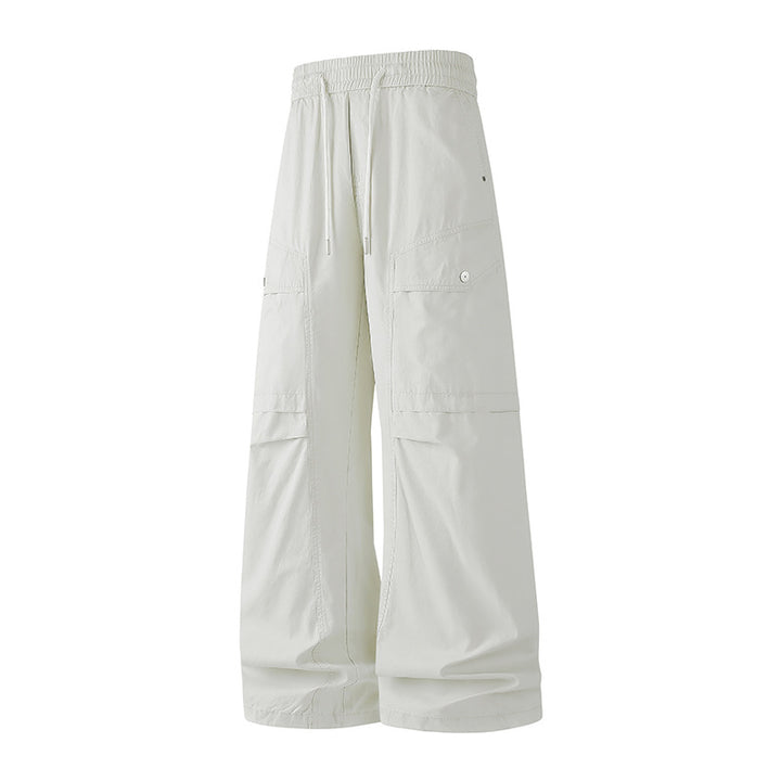 Damen Extraweite Tech‑Cargo‑Hose im Palazzoschnitt mit Elastikbund und Multifunktions‑Taschen Mune Fashion