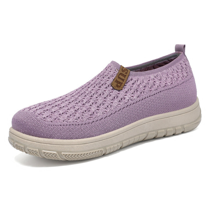 Women’s knitted slip-on comfort sneakers with elastic entry, breathable 3D knit, and cushioned EVA sole Mune Fashion