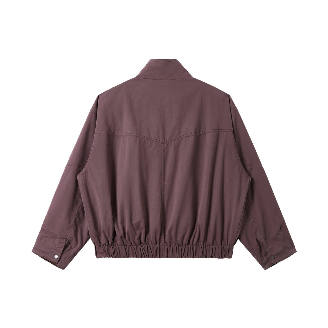 Unisex Short-Cut Utility-Field Blouson with Funnel Collar and Large Flap Pockets Mune Fashion