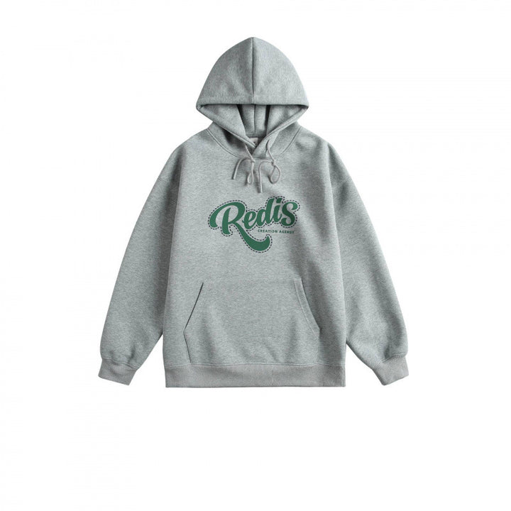 Unisex Oversized Hoodie with Kangaroo Pocket, Logo Print and Wide Ribbed Hem Mune Fashion