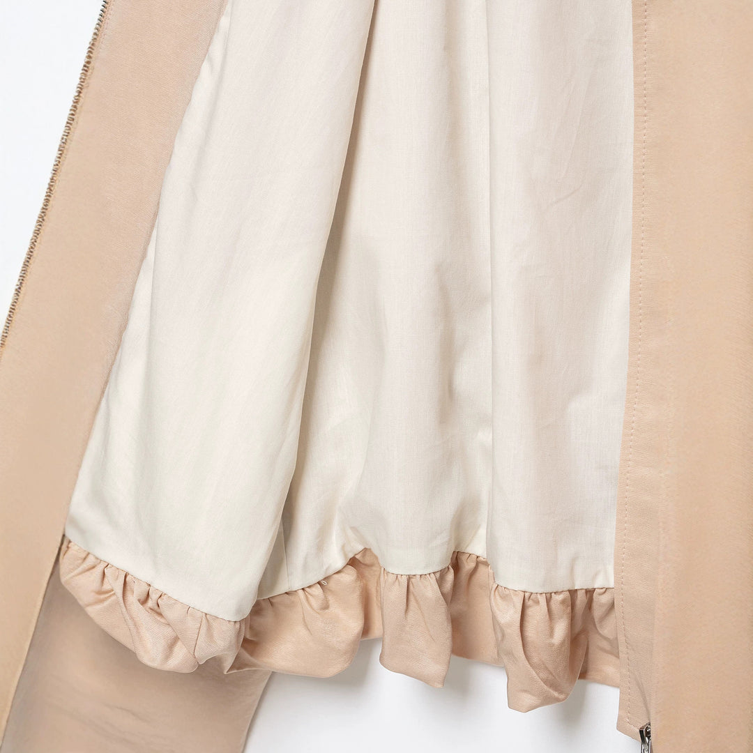 Women’s Oversize Transition Jacket with High Stand Collar and Elastic Hem Mune Fashion