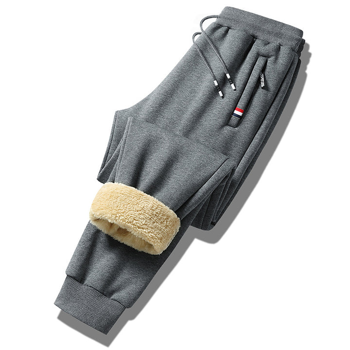 Men's fleece-lined jogging pants with teddy inner lining, drawstring, and slim cuff fit Mune Fashion