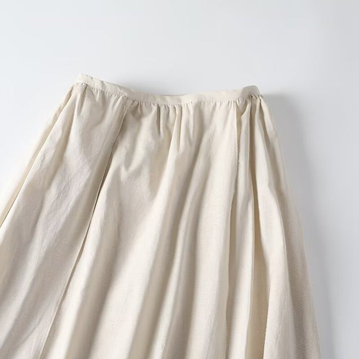 Women's maxi skirt with elastic waistband, wide tiers and side slits Mune Fashion