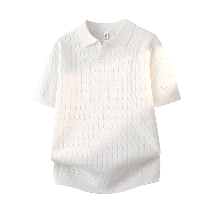 Women Structured Knit Polo Shirt Mune Fashion