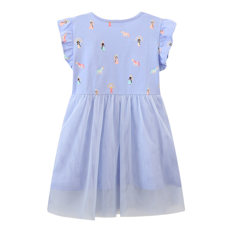Girls Tulle Dress with Animal Appliqués Mune Fashion