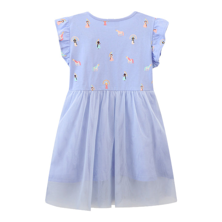 Girls Tulle Dress with Animal Appliqués Mune Fashion